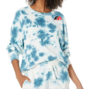 Pull brodé surdimensionné de luxe pour femmes 100% coton sweat à capuche à col rond avec Logo personnalisé Streetwear pour l'hiver - Product Image 1