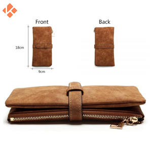 Cartera larga de cuero hecha a mano para hombre, cierre abierto con botones finos, accesorio de negocios multifuncional, poliéster para jóvenes profesionales - Product Image 6