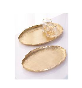 Juego de diseño creativo de 2 vajilla de aluminio, superventas, bandeja para servir comida rectangular de Color plateado, plato y platos hechos a mano - Product Image 4