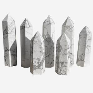 Top Selling High Quality <b>Crystal</b> <b>Wand</b> Obelisk Smooth White Howlite Point Tower for Home Decoration Energy Healing Feng Carved - Product Image 2