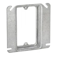 1-Device 4 In. Raised Electronics Instrument Enclosures 4 In. Square Cover Mud Ring Galvanized Steel IP67 for Certified