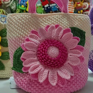 Venta al por Mayor de Fábrica, Bolso de Hombro de Ganchillo Hecho a Mano de Alta Calidad, Moderno, con Diseño de Girasol, Regalo para Navidad, Año Nuevo y San Valentín 2025 - Product Image 1