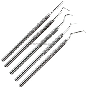Juego de 5 sondas exploradoras dentales manuales de acero y metal Escalador dental para instrumentos de limpieza y examen de higiene - Product Image 1