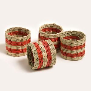 Ensemble d'anneaux de serviette en herbe de mer, décoration de table de mariage, prix le plus bas, anneaux de serviette en tissu d'herbe de mer - Product Image 2