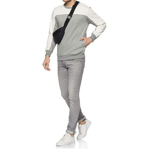 Sweat-shirt à col rond pour homme, coupe classique, en coton tricoté, style décontracté, couleur contrastée, prix abordable, sweat-shirts pour adultes - Product Image 2