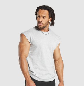 เสื้อกล้ามออกกำลังกายแขนกุดสำหรับผู้ชายเสื้อกล้ามคอตตอนแนวสตรีทปรับแต่งโลโก้ได้ตามต้องการ - Product Image 3