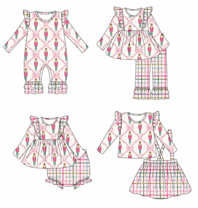 Pre ordine vestiti bambina <span class=keywords><strong>natale</strong></span> motivo schiaccianoci Plaid con motivo a balze <span class=keywords><strong>abbigliamento</strong></span> per bambini vacanze <span class=keywords><strong>abbigliamento</strong></span> Boutique per bambine - Product Image 2
