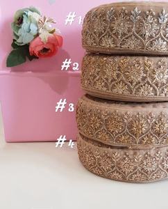 Cintas bordadas a máquina personalizadas, encajes en varios diseños y colores para trabajo pesado exclusivo, vestidos de boda - Product Image 3