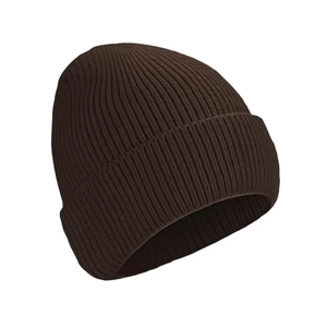Bonnet en polyester de couleur unie, bonnet tricoté ample, bonnet chaud unisexe, bonnet d'hiver rayé, confortable, doux, chaud et épais - Product Image 4
