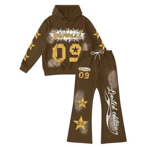 Chándal para hombre con estampado de letras y estrellas, sudadera informal estilo streetwear, top de moda de alta calidad - Product Image 1