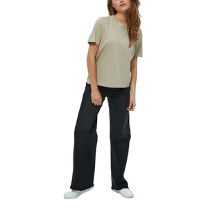 Direct Factory Manufacture High Quality Women's Cotton T-Shirt Solid Color O-<b>Neck</b> Short Length Wholesale Price Export to BD - Product Image 4