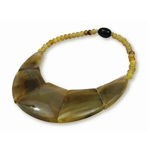Collar de laca de cuerno de Búfalo, cadena larga, collar de cuerno de búfalo natural, producto indio hecho a mano - Product Image 3