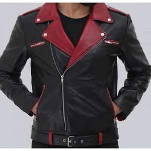 Veste de motard en cuir véritable respirant à fermeture éclair pour hommes avec doublure noire matelassée et poches intérieures extérieures OEM Wholesale 2024 - Product Image 6