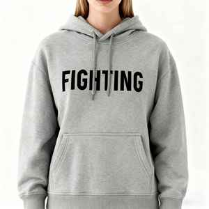 Sweat à capuche en polaire doux avec imprimé de combat audacieux, sweat-shirt ample et confortable pour sweat à capuche - Product Image 3