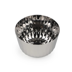 Tazón para servir de acero inoxidable de lujo, acabado plateado decorativo, no tóxico, duradero para el hogar, Hotel, restaurante, fiesta, boda, uso - Product Image 1