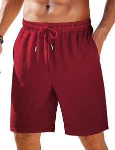 กางเกงวิ่งชายหาดสำหรับผู้ชายกางเกงขาสั้นเนื้อผ้าเชือกผูกเอวยางยืดสำหรับออกกำลังกายในยิมกางเกงขาสั้นลำลองแบบทึบฤดูร้อน - Product Image 6