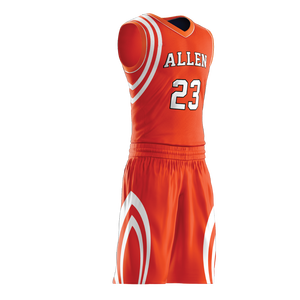 Ensembles de maillots et shorts de basketball pour hommes, personnalisables avec logo d'équipe, col en V, impression par transfert thermique, anti-UV, évacuation de l'humidité - Product Image 5