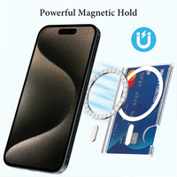 Portefeuille magnétique transparent pour téléphone, étui minimaliste personnalisé pour cartes de visite, accès latéral, porte-cartes de téléphone fin et transparent pour Magsafes
