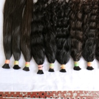Cheveux Humains Bruts Non Traités Vierge Remy Naturels en Vrac Extensions de Cheveux de Temple du Sud de l'Inde 100g Double Trame Faite à la Machine Toutes Couleurs