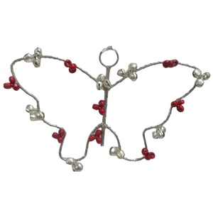 Fleur Design Fer/Perles Ornement Suspendu De Noël Couleur Argent pour La Maison Vacances Décoration De Noël À La Main En Vrac - Product Image 5