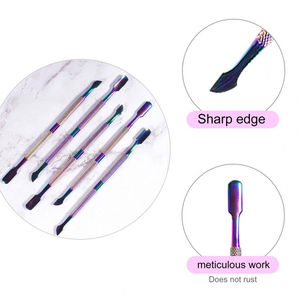 เครื่องมือทำเล็บสแตนเลสทนทานใช้สองชั้นน้ำหนักเบาใช้ซ้ำได้อุปกรณ์ทำเล็บทนทานรูปทรงเงางาม - Product Image 6