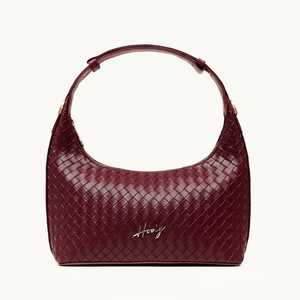 Bolso de Mano Rosella de Piel Sintética Tejida para Mujer, con Correa Ajustable y Cierre de Cremallera Impermeable - Product Image 1