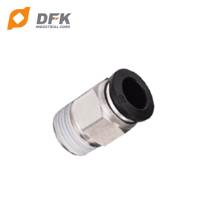 Raccord pneumatique DFK Industrial Corp. 6 mm mâle droit à enfoncer pour tubes en PU/PE/nylon, résistance à la pression de 1,1 Mpa - Product Image 1