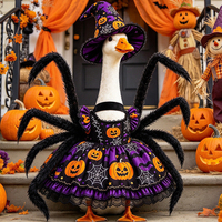 Costume d'Halloween pour oie de porche, motif citrouille mignon, tenue de cosplay pour statue de 23 pouces, décoration de jardin et de festival