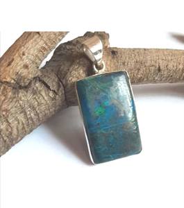 Super qualité Azurite ovale en forme de pierre pendentif personnaliser 925 en argent Sterling multicolore pendentif taille 8-15mm bijoux - Product Image 2