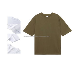 Camiseta de algodón con hombros caídos de 250g de alta calidad para hombre, Camiseta cómoda y transpirable con logotipo personalizado disponible - Product Image 4