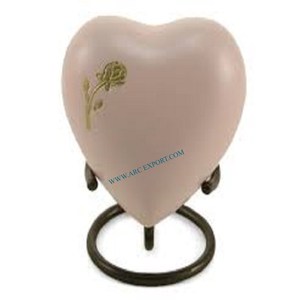 Estándar de la más alta calidad de color blanco en forma de corazón de metal humanos cenizas macetas de almacenamiento diseño admirable grandes funerales urnas de cremación - Product Image 4