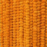 Guirlande de fleurs de souci artificielles avec pompons pour mariage, Diwali, anniversaire, événement, festival, Pooja, Mandap, décoration de scène, Art déco fait main