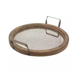 Plateau de service en bois avec poignée en métal à un prix abordable à vendre Fabricant indien Meilleure vente Table à manger de bonne qualité pour la maison - Product Image 5