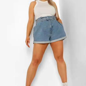 ถุงกระดาษแห้งเร็วของผู้หญิงกางเกงขาสั้นผ้ายีนส์ระบายอากาศได้ดีชุดแฟชั่นกลางแจ้งสำหรับฤดูใบไม้ผลิ/ฤดูร้อนสำหรับใส่ชกมวย - Product Image 6