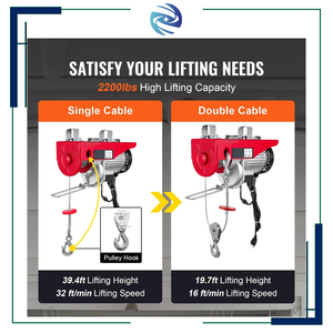 PA200 hingga <span class=keywords><strong>1000</strong></span> 200kg hingga 1000kg Beban Kerja Derek Listrik Mini Derek Tali Kawat untuk Derek Langit-langit Garasi Pabrik Overhead - Product Image 3