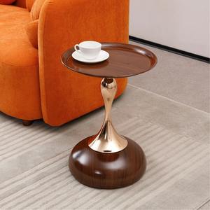 Table basse ronde en métal moderne et minimaliste, écologique, pour la maison, meubles de luxe, cadre en chrome italien - Product Image 2