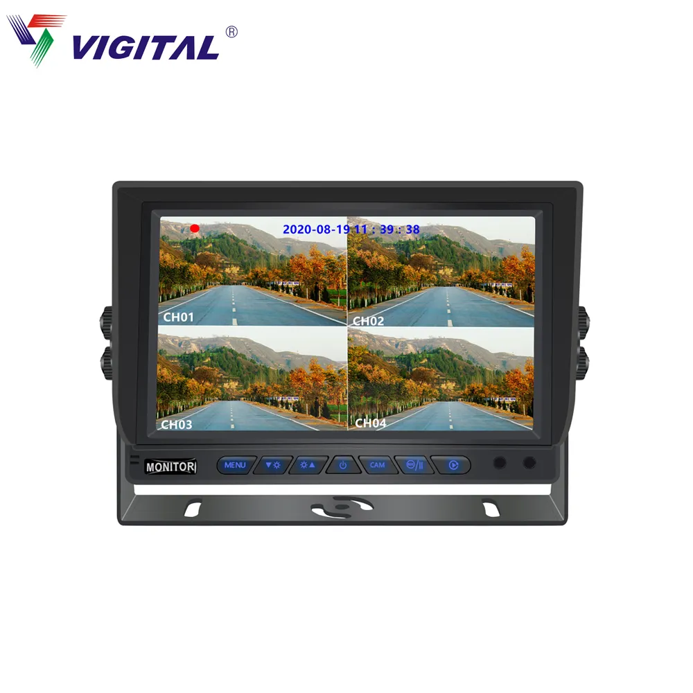 뜨거운 판매 맞춤형 7 인치 lcd 화면 4 채널 쿼드 SD 카드 달리 차량 LCD 자동차 모니터