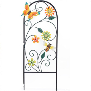 Panneaux de jardin rectangulaires modernes en <span class=keywords><strong>métal</strong></span> thermolaqué, motif <span class=keywords><strong>fleurs</strong></span> et abeilles, pour la décoration de jardin, patio et pelouse au printemps - Product Image 1