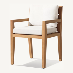 Silla de Comedor de Teca Maciza de Estilo Moderno de Alta Gama para Exteriores, con Tela Impermeable Ecológica, para Restaurante, Hotel, Sala de Estar, Parque - Product Image 5