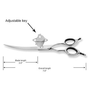 Ciseaux super russes pour animaux de compagnie Ciseaux de toilettage incurvés pour chiens Ciseaux de toilettage pour animaux de compagnie Bord émoussé Finition satinée - Product Image 5
