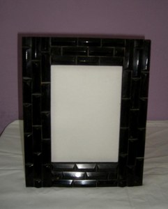 Cadres photo élégants en incrustation d'os bleu et blanc faits à la main, cadre photo vintage en résine, ameublement, décorations de table - Product Image 6