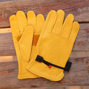 Gants de travail pour hommes WENZO fabriqués au Pakistan, fermeture à boucle, légers, durables, en cuir, haute protection UV, sport - Product Image 3