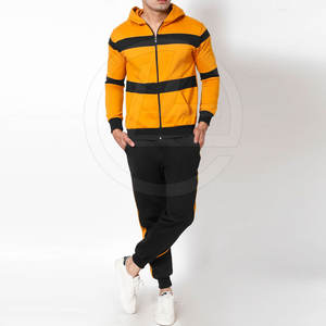 Ensemble de survêtement pour homme léger et à séchage rapide pour l'hiver, avec veste à fermeture éclair intégrale et pantalon de jogging respirant en coton et polyester, design tendance - Product Image 1