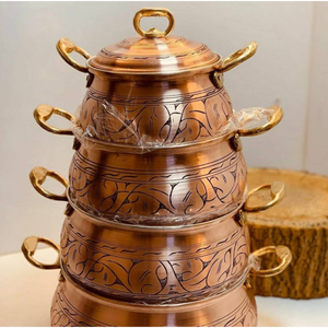 Casserole de service ronde en acier inoxydable avec finition plaquée couleur argent parfaite pour les chauffe-plats élégants et les ustensiles de cuisine Hotpot - Product Image 4