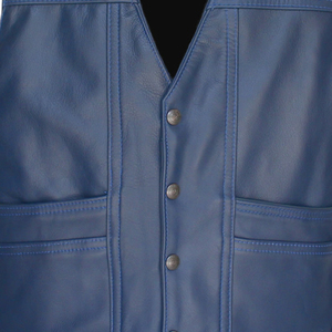 Gilet d'hiver en cuir véritable pour hommes professionnels les mieux notés Veste de motard élégante avec tissu en toile pour une usure maximisée - Product Image 2