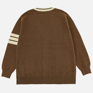 Cardigan en tricot pour homme personnalisé, col en V, boutons, poches, manches longues, mélange de coton, broderie de lettres, motif de cardigan en tricot - Product Image 4