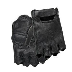Gants cool en cuir de moto demi-doigt personnalisés pour hommes gants pour hommes logo personnalisé gant de conduite en cuir pour hommes - Product Image 2