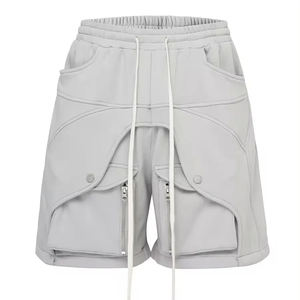 Custom Logo <b>Men's</b> Loose Fit French Terry Cargo <b>Shorts</b> New Street Wear with Panel Pocket 100% Cotton Solid Pattern New Designs - Product Image 1