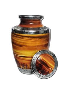 Urna funeraria de lujo de estilo europeo Diseño clásico Almacenamiento de cenizas de cremación de metal Mejor precio al por mayor para ocasiones conmemorativas - Product Image 2