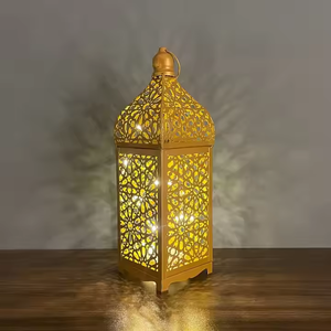 Modern Handmade <b>Ramadan</b> Eid Metal Hollow Out Lantern <b>Decorations</b> for Muslim Festival Table Light - Product Image 4